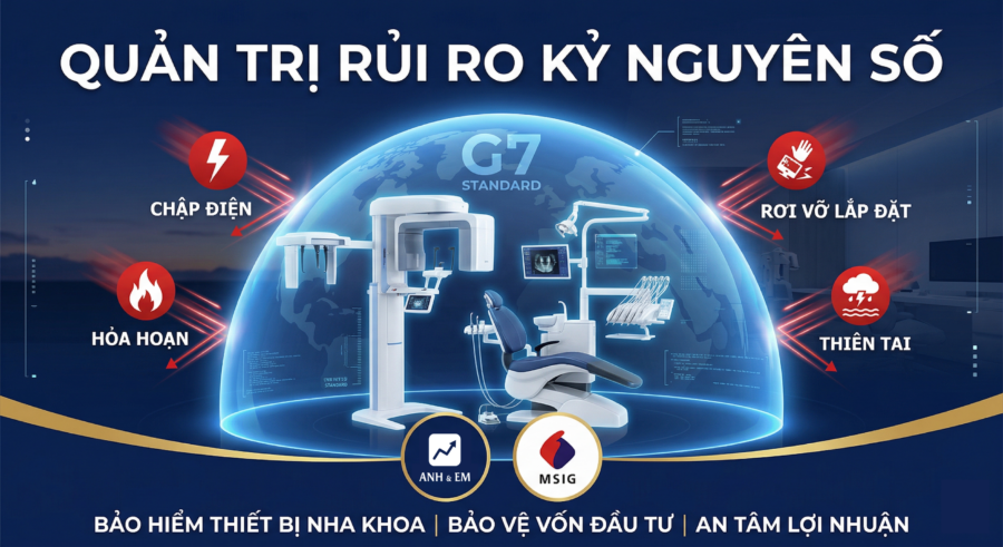 Quản trị rủi ro kỷ nguyên số: Tại sao bảo hiểm thiết bị nha khoa trở thành tiêu chuẩn kép tại các nước G7?