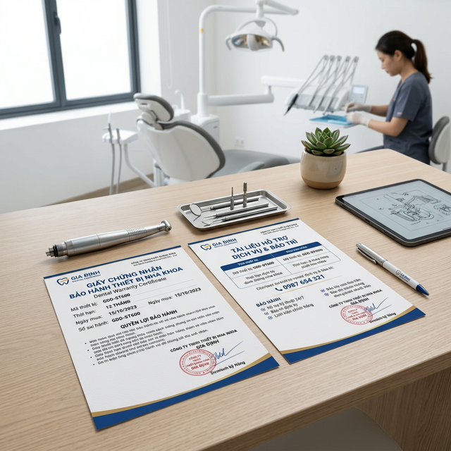 Chính sách bảo hành thiết bị nha khoa ANH & EM: cam kết và quy trình