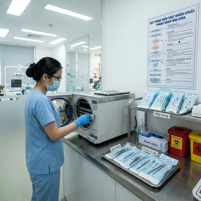 Kiểm soát nhiễm khuẩn trong phòng khám nha khoa: tiêu chuẩn thực hành