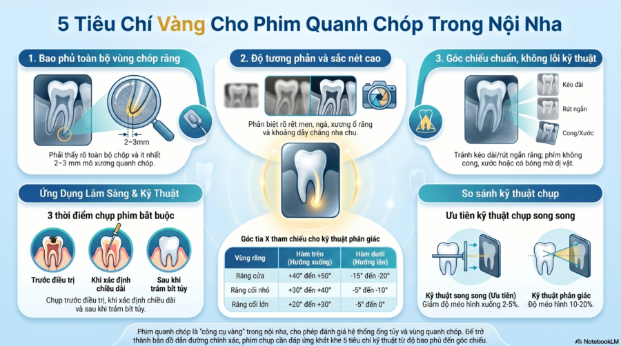 Chẩn Đoán Hình Ảnh Trong Nội Nha: Phân Tích Các Tiêu Chí Đánh Giá Bản Phim Quanh Chóp Đạt Chuẩn