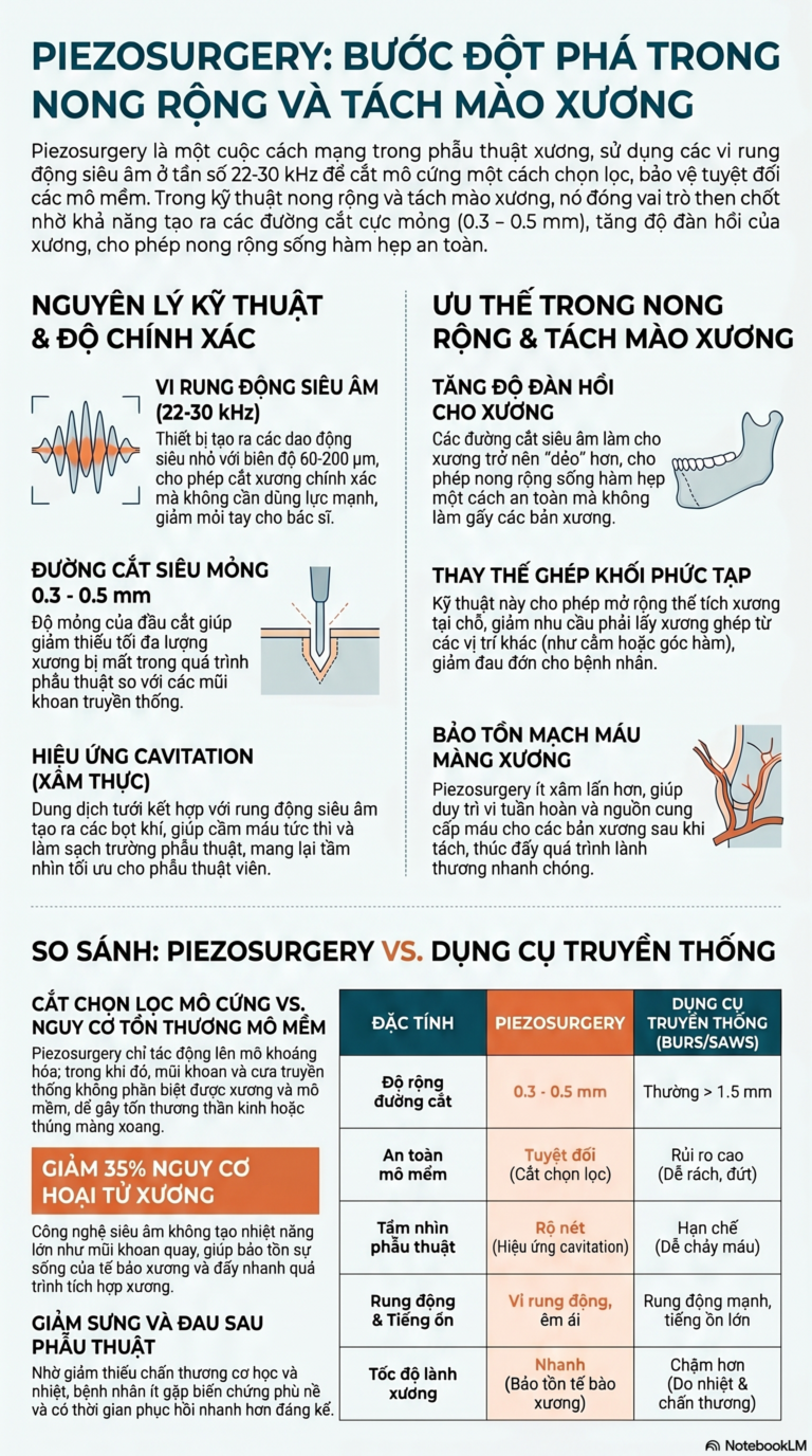 Nong rộng và tách mào xương